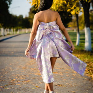 Fem Brocate Purple Bow - Image 4