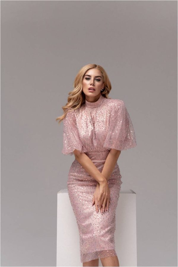 Midi powder dress designed by Mokos